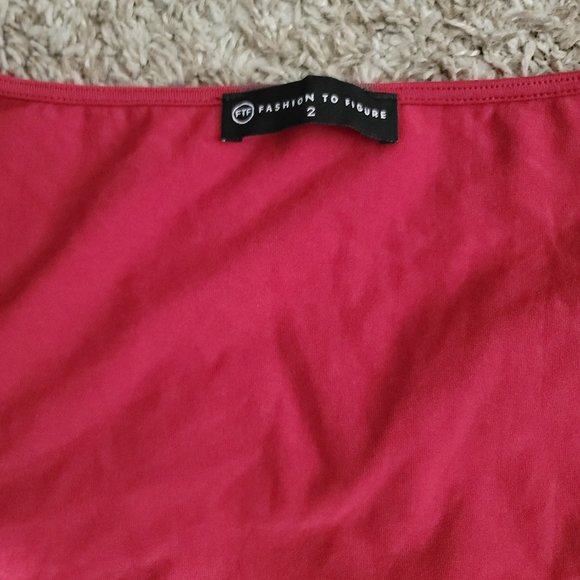 FTF -- Faux Wrap Fringe Skirt & O Ring Crop Top Set - Picture 9 of 9